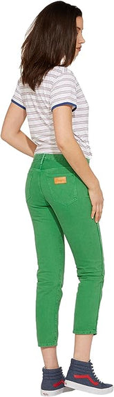 WRANGLER CROPPED STRAIGHT DAMSKIE SPODNIE JEANSOWE GREEN W229DM121